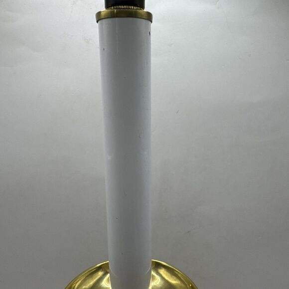 Vintage Brass Candlestick Desk Table Accent Lamp 14.5 Inches With Scroll Handle - Picture 6 of 8